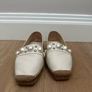 Jimmy Choo espadrilles white with pearl detailing